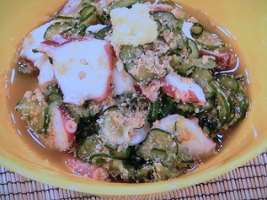たこときゅうりのごま酢あえ