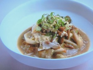 豚肉としめじの卵とじ