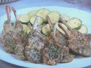 ラムチョップの香草パン粉焼き
