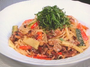 サンマのかば焼きパスタ