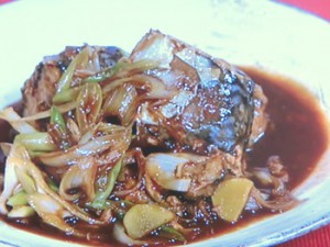 さば缶とねぎのみそ煮