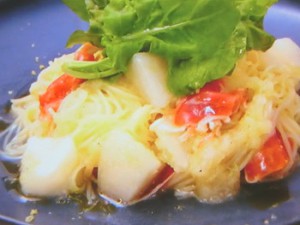ナシと生ハムの冷製パスタ