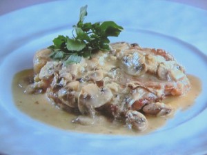 豚肉のマッシュルームソース
