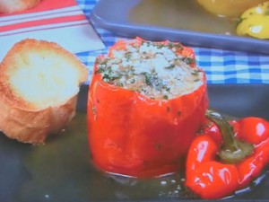 パプリカの肉詰め煮