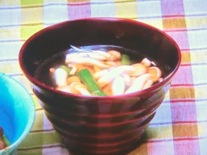 インゲンのにんにくスープ