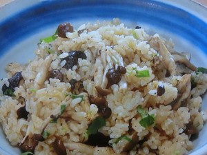 焼ききのこの炊き込みご飯