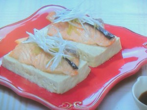 さけの豆腐のせ蒸し