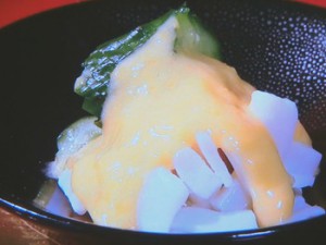 いかときゅうりの黄身酢あえ