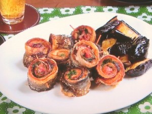 さんまの梅じそロール揚げ
