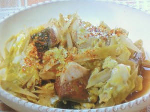 ぶりとごぼうの柳川風