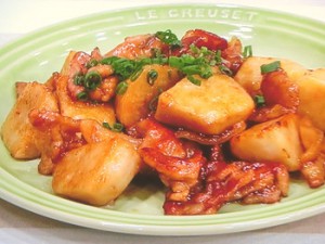 さといもと豚肉の照り焼き