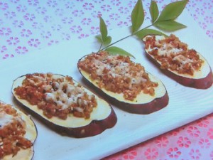 おさつのひき肉焼き