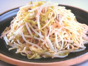 もやしと高菜のやきそば