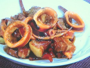 いかと豚肉の煮物