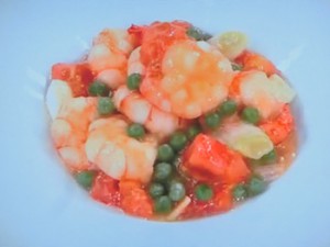 えびとトマトの塩味炒め