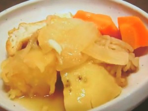 切干大根の戻し汁を使った煮物