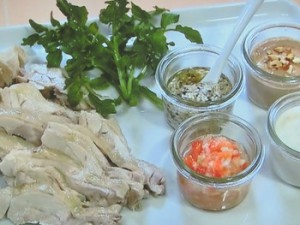 茹で鶏と4種のたれ
