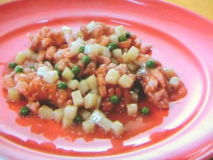 秋さけのじゃがいもあんかけ バター風味