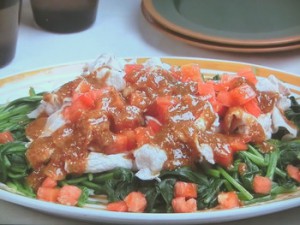 豚しゃぶとほうれん草のホットサラダ