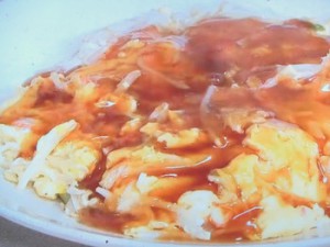 もやしとかにかまのあんかけ卵