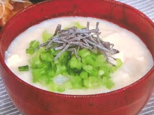 かぶと豆腐の豆乳雑炊