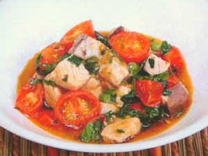 白身魚とミニトマトのさっと煮