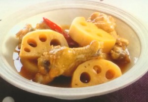 手羽元とれんこんの酢じょうゆ煮