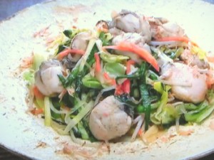 もこみち流 カキと野菜の和風バターしょうゆ炒め