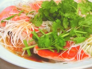 金目鯛と長ねぎの香り蒸し
