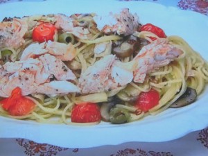 もこみち流 サーモンときのこのオイルパスタ