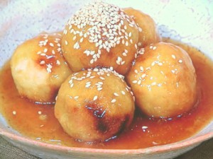 里芋だんごのしょうがあんかけ