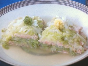 せん切りキャベツと鶏ひき肉の重ね煮