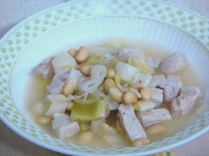 豚肉と大豆のねぎしょうが煮込み