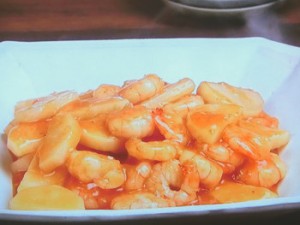 長芋とえびのチリソース炒め