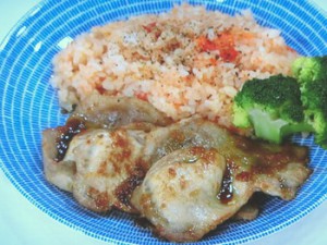 ココナツオイルのポークソテー カレー風味