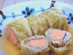 塩鮭のロールキャベツ