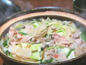 豚バラ肉のしょうがみそ鍋