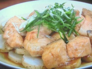 鮭と長芋のレンジ蒸し