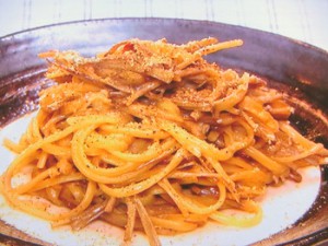 ごぼうと油揚げのクリームパスタ