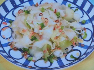 大根の皮ったペペロンチーノ