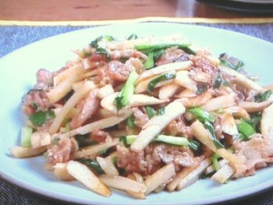 豚肉とれんこんのしょうゆ炒め