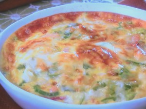 ねぎとハムのキッシュ風