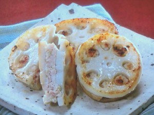 れんこんのひき肉はさみ焼き