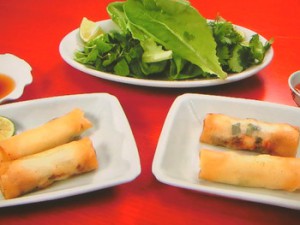 鶏ささ身&えびの春巻2種