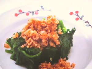 ほうれん草の干し海老油がけ