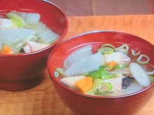 塩鮭と野菜の汁もの