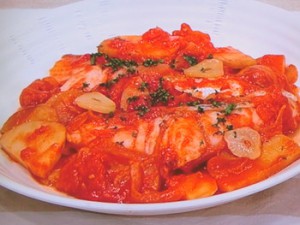 たらとじゃがいものトマト煮込み