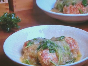 大豆入りつくねのみぞれがけ