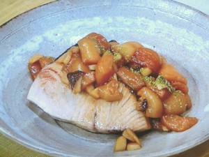 ぶりの麩ソース照り焼き