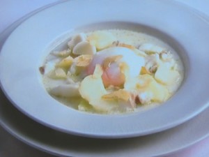 たらとニンニクのミルクスープ